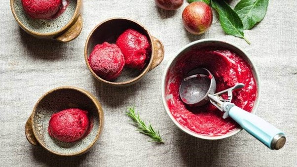 Plum, Rosemary and Gin Sorbet